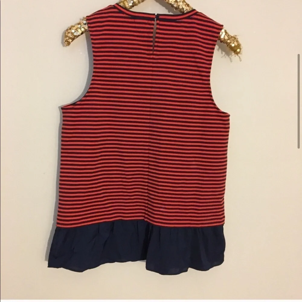 J. crew factory red and navy striped tank. M. NWOT